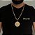 CORRENTE CADEADO( 8mm- 70cm) + PINGENTE MEDALHA MERCEDES - BANHADO A OURO 18k - Imagem 1