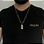 CORRENTE PIASTRINE( 2mm - 70cm) + PINGENTE PLACA COM CRUZ VAZADA M- BANHADO A OURO 18K. - Imagem 1