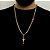 CORRENTE LACRAIA ( 4mm - 23G ) 70Cm + PINGENTE CRUCIFIXO - FECHO COM MARCAÇÃO 750  - BANHADO A OURO 18K. - Imagem 1