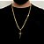 CORRENTE LACRAIA (4mm -70Cm )+ PINGENTE CRUZ AMARRADA -  FECHO COM MARCAÇÃO 750 - BANHADO A OURO 18K - Imagem 1