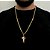 CORRENTE LACRAIA (4mm- 70Cm) + PINGENTE CRUCIFIXO VAZADO - BANHADO A OURO 18K - Imagem 1