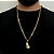 CORRENTE LACRAIA (4mm -70Cm )+ PINGENTE CRAVEJADO MÃO ORANDO - BANHADO A OURO 18K - Imagem 1