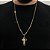 CORRENTE CADEADO( 3mm- 70Cm )+ PINGENTE CRUZ COM JESUS - FECHO COM MARCAÇÃO 750 - BANHO DE OURO 18K - Imagem 1