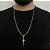 CORRENTE CADEADO( 3mm- 70Cm) + PINGENTE CRUCIFIXO M -FECHO COM MARCAÇÃO 750 - BANHO DE OURO 18K - Imagem 1