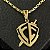 Pingente Escudo Fé com Espadas – Banhado a Ouro 18K - Imagem 1