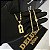 CORRENTE PIASTRINE FECHO GAVETA COM MARCAÇÃO  750 (4mm - 70cm )+ PINGENTE PLACA COM CRUZ VAZADA  - BANHADO A OURO 18K - Imagem 1