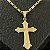 Pingente Cruz Pontas Floreadas Diamantada 3g 2,5x3cm – Banhado a Ouro 18K - Imagem 1