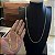 Corrente Cadeado Duplo 3mm 70cm + Pulseira 21cm – Banhada a Ouro 18K - Imagem 6