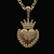 PINGENTE CORAÇÃO JESUS É O DONO DO LUGAR   CRAVEJADO  12g( 4x4cm) (GG) - BANHADO A OURO 18K. - Imagem 1