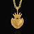 CORRENTE CADEADO   ( 70cm- 8mm) + PINGENTE  CORAÇÃO FAVELA VENCEU G - BANHADO A OURO 18K - Imagem 2