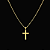 PINGENTE  CRUCIFIXO CHAPADO LISO   P. ( 1,5g-   2x2cm) - BANHADO A OURO 18K. - Imagem 1