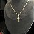 CORRENTE PIASTRINE ( 2mm - 50cm FEM ) + PINGENTE CRUCIFIXO COM JESUS - BANHADO A OURO 18K. - Imagem 2