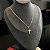 CORRENTE PIASTRINE ( 2mm - 50cm FEM ) + PINGENTE CRUCIFIXO COM JESUS - BANHADO A OURO 18K. - Imagem 5