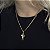 CORRENTE PIASTRINE ( 2mm - 50cm FEM ) + PINGENTE CRUCIFIXO VAZADO- BANHADO A OURO 18K. - Imagem 1