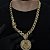 Corrente Friso 13mm 70cm + Pingente Jesus – Banhada a Ouro 18K - Imagem 1