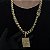 Corrente Friso 13mm 70cm + Pingente Placa – Banhada a Ouro 18K - Imagem 1
