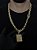 CORRENTE FRISO S DUPLA FACE ( 13mm- 70cm) + PINGENTE PLACA FÉ  CRAVEJADA - BANHADO A OURO 18K - Imagem 1
