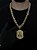 CORRENTE FRISO S DUPLA FACE ( 13mm- 70cm) + PINGENTE NOSSA SENHORA  - BANHADO A OURO 18K - Imagem 1
