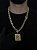 CORRENTE FRISO S DUPLA FACE ( 13mm- 70cm) + PINGENTE PLACA COM JESUS CRISTO - BANHADO A OURO 18K - Imagem 1