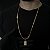 Corrente Lacraia 4mm 70cm + Pingente Placa – Banhada a Ouro 18K - Imagem 1