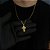 CORRENTE GRUMET  (2MM - 50, 60cm ou 70cm) + CRUZ COM JESUS  -  BANHADO A OURO 18k - Imagem 1