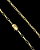 CORRENTE  MEIA CANA FECHO  GAVETA COM MARCAÇÃO 750 (4MM - 60cm ou 70cm)  -  BANHADO A OURO 18k - Imagem 1