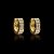 PAR DE BRINCOS ARGOLA CRAVEJADA COM DUAS FILEIRAS DE ZIRCONIAS  - BANHADO A OURO 18K - Imagem 1