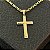 Pingente Cruz Palito com Borda Trabalhada – Banhado a Ouro 18K - Imagem 1