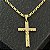 Pingente Crucifixo Palito com Jesus Amadeirado M – Banhado a Ouro 18K - Imagem 1