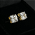 PAR DE BRINCO QUADRADO ZIRCÔNIA  PREMIUM  7MM - BANHADO A OURO 18K - Imagem 1