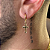 PAR DE BRINCO ARGOLA COM CRUZ 12x2mm -  BANHADO A OURO 18K - Imagem 2