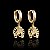 Brinco Argola Ney com Pingente de Ferradura e Cavalo Trabalhado – Banhado a Ouro 18K - Imagem 2