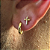 2 PARES DE BRINCOS, ARGOLA LISA TAMANHO M E BRINCO CRUZ  PP   -  BANHADO A OURO 18K - Imagem 1
