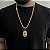 CORRENTE  GRUMET DUPLA  (7mm - 28g  70cm) + PINGENTE MEDALHA OVAL JESUS CRISTO CRAVEJADA EM ZIRCÔNIA PREMIUM G - BANHO DE OURO 18k - Imagem 2