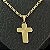 Pingente Cruz Lisa Diamantada – Banhado a Ouro 18K - Imagem 1