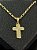 PINGENTE  CRUZ DETALHADA CHAPADA 2g-( 3x2cm P ) - BANHO DE OURO 18k - Imagem 1