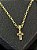 PINGENTE  CRUZ DETALHADA VAZADA  2g-( 3x2cm P ) - BANHO DE OURO 18k - Imagem 1