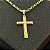Pingente Cruz Lisa Borda Diamantada – Banhado a Ouro 18K - Imagem 1