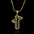 PINGENTE CRUZ 3D  2g-( 3x2cm P ) - BANHO DE OURO 18k - Imagem 1
