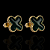 BRINCO TREVO VERDE  - BANHADO A OURO 18K. - Imagem 1