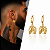 Brinco Argola Ney com Pingente de Ferradura e Cavalo Trabalhado – Banhado a Ouro 18K - Imagem 1