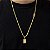 Corrente Cadeado Duplo 3mm 60cm + Pingente Placa – Banhada a Ouro 18K - Imagem 1