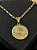PINGENTE MEDALHA  OLHO DETALHADA - BANHO DE OURO 18K - Imagem 1