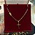 Corrente Tijolinho 3mm 60cm + Pingente Cruz – Banhada a Ouro 18K - Imagem 2