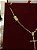 CORRENTE TIJOLINHO ALONGADO  (3MM - 50, 60cm ou 70cm) + PINGENTE CRUZ AMARRADA  - BANHADO A OURO 18k - Imagem 2