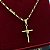Corrente Tijolinho 3mm 60cm + Pingente Cruz – Banhada a Ouro 18K - Imagem 1