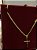CORRENTE LACRAIA (2MM - 50, 60cm ou 70cm) + PINGENTE CRUZ AMARRADA  - BANHADO A OURO 18k - Imagem 3