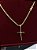 CORRENTE LACRAIA (2MM - 50, 60cm ou 70cm) + PINGENTE CRUZ AMARRADA  - BANHADO A OURO 18k - Imagem 2