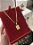 CORRENTE PIASTRINE ( 2mm - 50, 60cm ou 70cm) + PINGENTE  PLAQUINHA COM JESUS CRUCIFICADO   - BANHADO A OURO 18k - Imagem 1