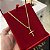 Corrente Piastrine 2mm + Pingente Crucifixo com Jesus – Escolha 50cm, 60cm ou 70cm – Banhada a Ouro 18K - Imagem 1